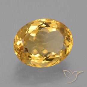 4.35克拉天然黄水晶，椭圆形，VVS-VS
