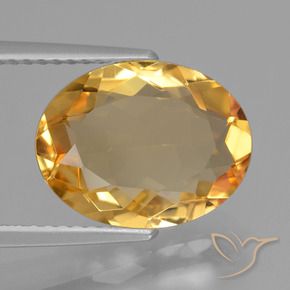 3.76克拉天然黄水晶，椭圆形，VVS
