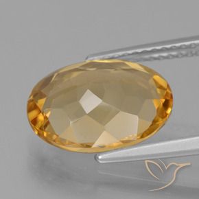 3.76克拉天然黄水晶，椭圆形，VVS