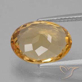 4.17克拉天然黄水晶，椭圆形，VVS
