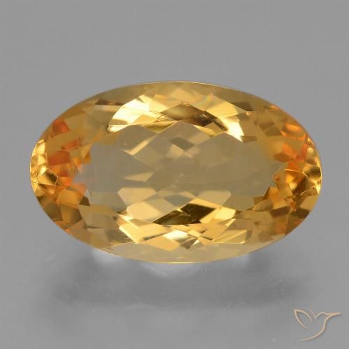 4.43ct 天然 深金橙色 黄水晶, 椭圆形, VVS