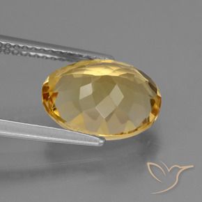 3.52克拉天然黄水晶，椭圆形，VS