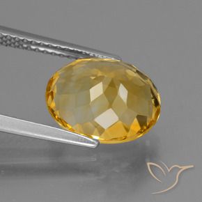 3.97克拉天然黄水晶，椭圆形，VVS