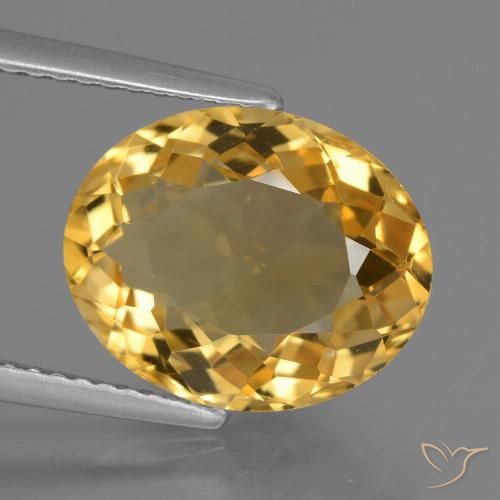 5.02ct 天然 中深金色 黄水晶, 椭圆形, VVS