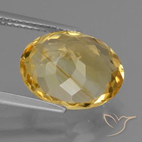 5.02克拉天然黄水晶，椭圆形，VVS