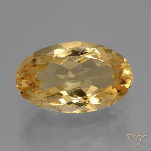 4.88ct 天然 深金橙色 黄水晶, 椭圆形, VVS