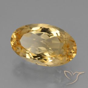 4.88克拉天然黄水晶，椭圆形，VVS