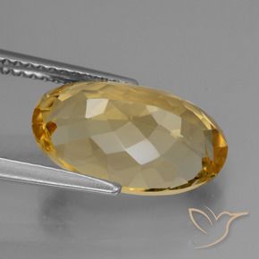 4.88克拉天然黄水晶，椭圆形，VVS