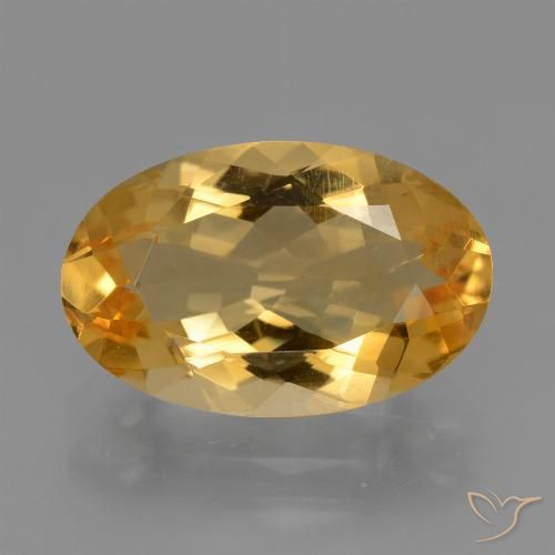 5.12ct 天然 中深金色 黄水晶, 椭圆形, VVS-VS