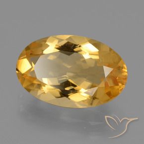 5.12克拉天然黄水晶，椭圆形，VVS-VS