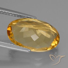 5.12克拉天然黄水晶，椭圆形，VVS-VS