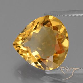 4.99克拉天然黄水晶，梨形，VVS
