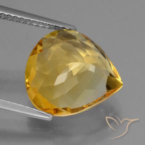 4.99克拉天然黄水晶，梨形，VVS