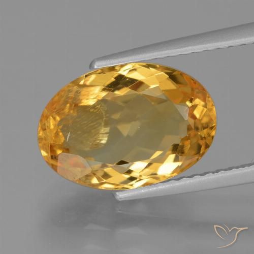 3.72ct 天然 深金橙色 黄水晶, 椭圆形, VS-SI