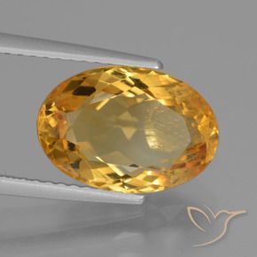3.72克拉天然黄水晶，椭圆形，VS-SI