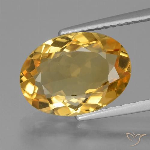 3.69ct 天然 深金橙色 黄水晶, 椭圆形, VVS-VS