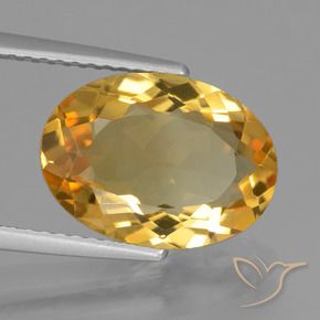 3.69克拉天然黄水晶，椭圆形，VVS-VS