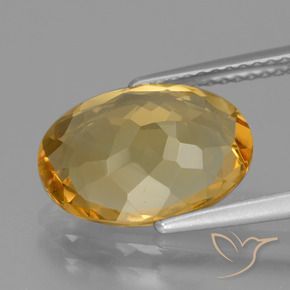 3.69克拉天然黄水晶，椭圆形，VVS-VS