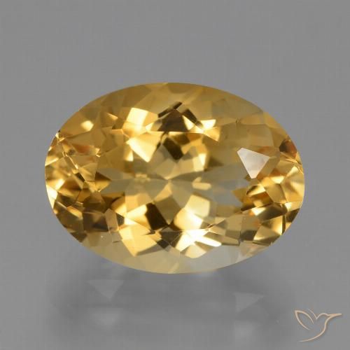 4.93ct 天然 中深金色 黄水晶, 椭圆形, VVS
