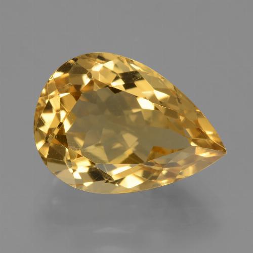4.92克拉天然金色黄水晶，梨形，13.6×9.7毫米，VVS