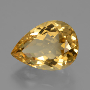 4.92克拉天然金色黄水晶，梨形，13.6×9.7毫米，VVS