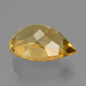 4.92克拉天然金色黄水晶，梨形，13.6×9.7毫米，VVS