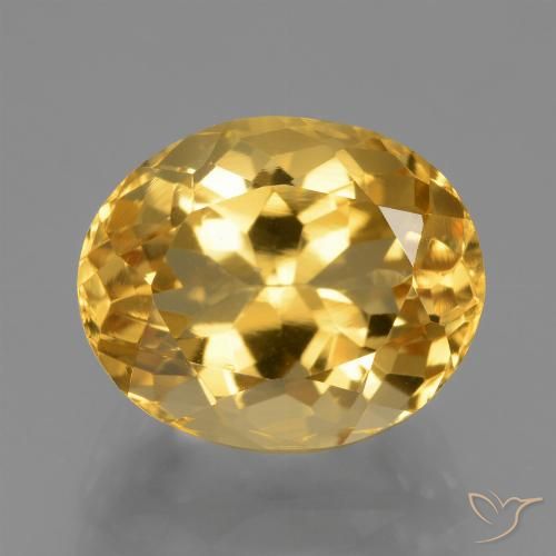4.97ct 天然 金色 黄水晶, 椭圆形, VVS