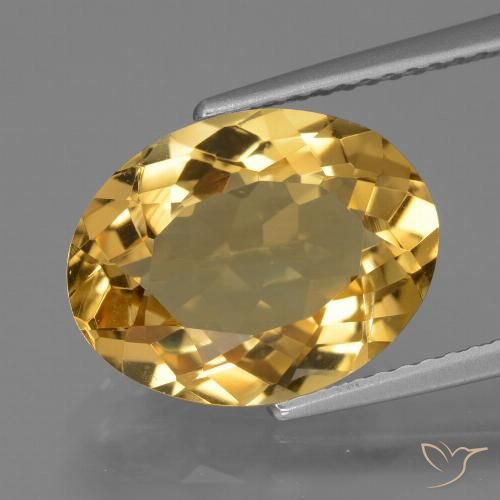 4.99ct 天然 金橙色 黄水晶, 椭圆形, VVS