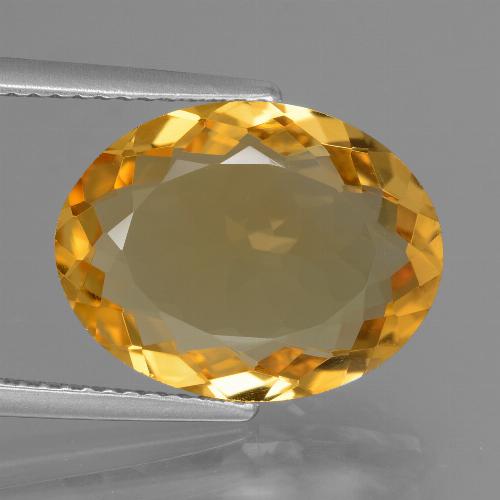 6.05克拉天然金色黄水晶，椭圆形切割，15.3×11.1毫米，VVS