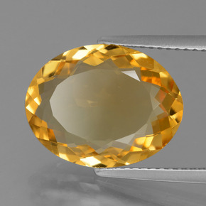 6.05克拉天然金色黄水晶，椭圆形切割，15.3×11.1毫米，VVS
