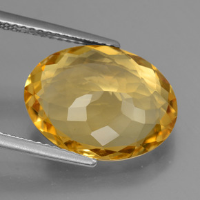 6.05克拉天然金色黄水晶，椭圆形切割，15.3×11.1毫米，VVS