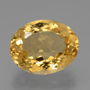 7.80克拉天然黄色黄水晶，椭圆形切割，14.9×11.8毫米，VVS