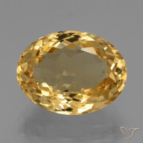 7.08ct 天然 中深金色 黄水晶, 椭圆形, VVS