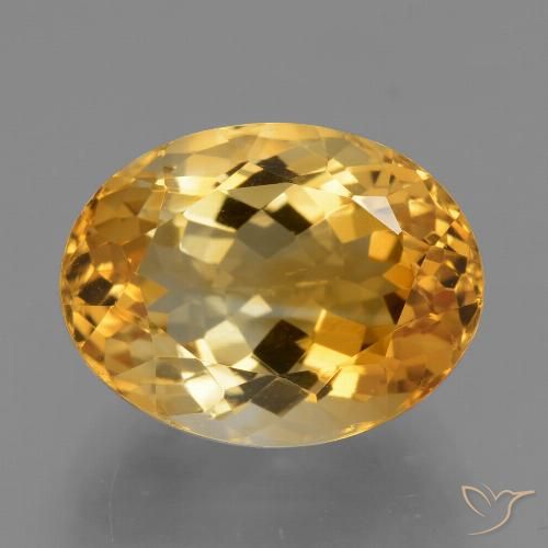 7.08ct 天然 深橙金 黄水晶, 椭圆形, VVS