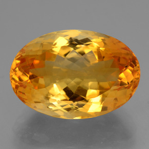 13.46克拉天然黄金色黄水晶，椭圆形切割，18.6×12.7毫米，VVS