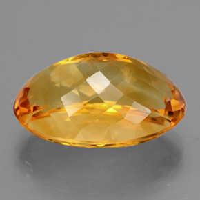 13.46克拉天然黄金色黄水晶，椭圆形切割，18.6×12.7毫米，VVS