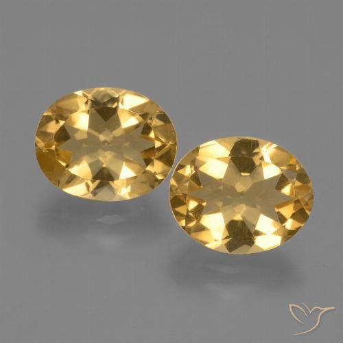 4.90ctw 天然 中深金色 黄水晶, 椭圆形, VS
