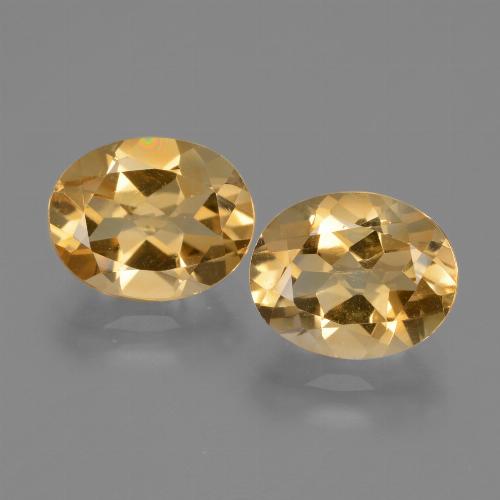 4.84天然金色黄水晶，椭圆形切割，10×7.9毫米，VVS-VS