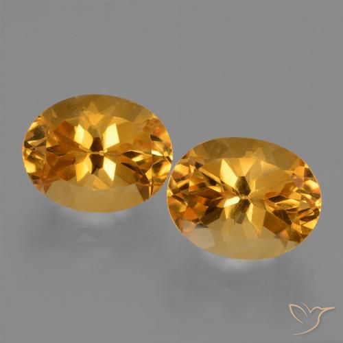 5.86ctw 天然 深橙色-金色 黄水晶, 椭圆形, VVS-VS