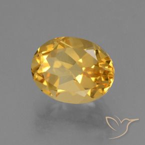 3.09克拉天然黄水晶，椭圆形，VVS-VS