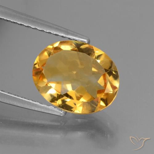 2.33ct 天然 中橙金 黄水晶, 椭圆形, VS