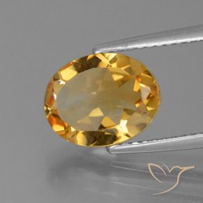 2.33克拉天然黄水晶，椭圆形，VS