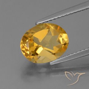 2.57克拉天然黄水晶，椭圆形，VVS-VS
