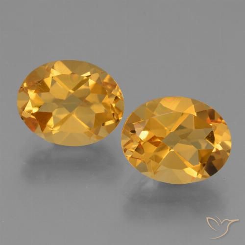4.94ctw 天然 深橙色-金色 黄水晶, 椭圆形, VS
