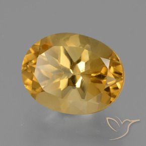 2.88克拉天然黄水晶，椭圆形，VVS-VS