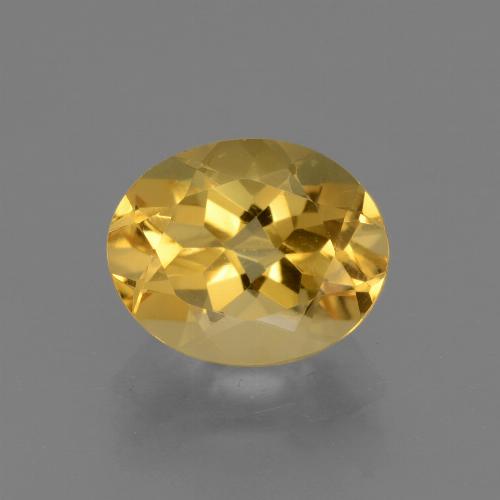2.50克拉天然金色黄水晶，椭圆形切割，10×8毫米，VVS