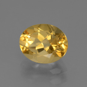 2.50克拉天然金色黄水晶，椭圆形切割，10×8毫米，VVS