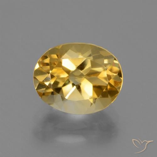 2.54ct 天然 金色 黄水晶, 椭圆形, VVS