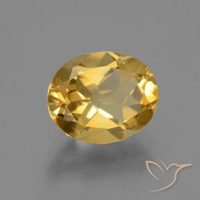 2.28克拉天然黄水晶，椭圆形，VS