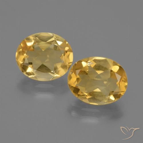 4.09ctw 天然 中深金色 黄水晶, 椭圆形, VVS-VS
